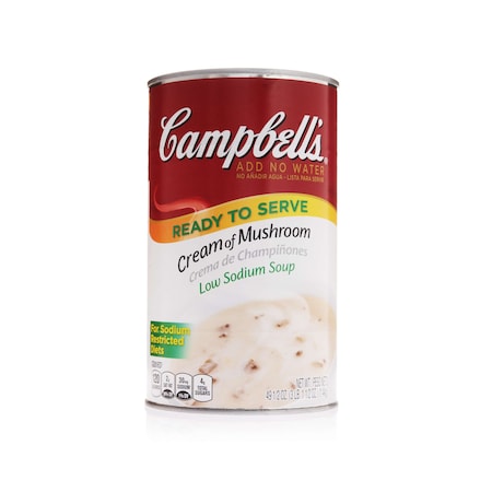 Campbells Campbell's Low Sodium Cream Of Mushroom Soup 49.5 oz., PK12 000025098